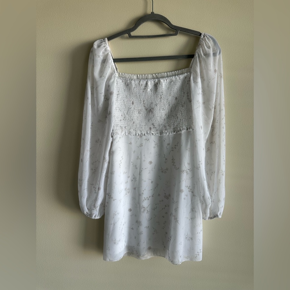 Aritzia Wilfred Villa Smocked Dress Women’s Sz 0 Floral Prairie Fairy Whimsical - Picture 3 of 11